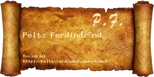 Peltz Ferdinánd névjegykártya